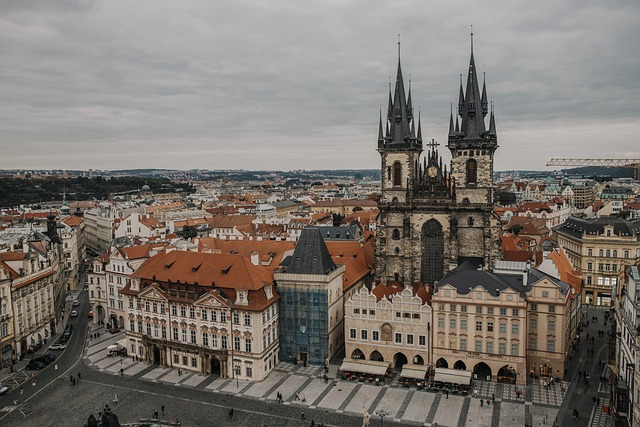 pohled na centrum Prahy